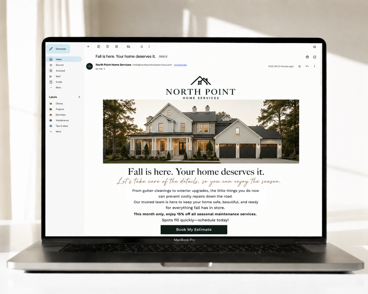 Home improvement email campaign